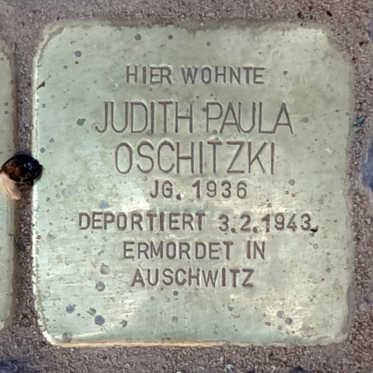 Stolperstein dedicated to Judith Paula Oschitzki
