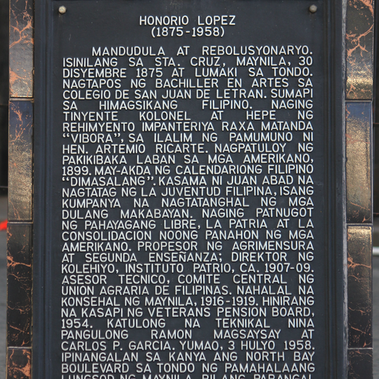 Honorio Lopez historical marker