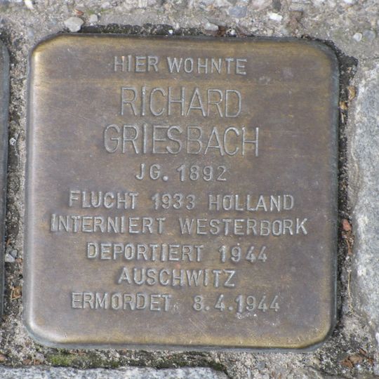 Stolperstein en memoria de Richard Griesbach