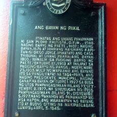 The Town of Pakil historical marker