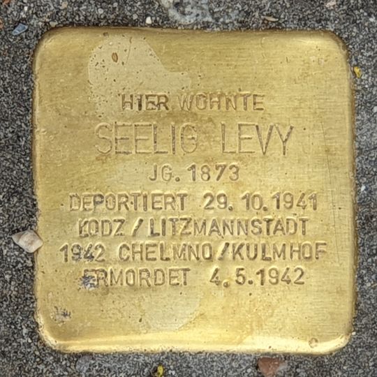 Stolperstein dedicated to Seelig Levy