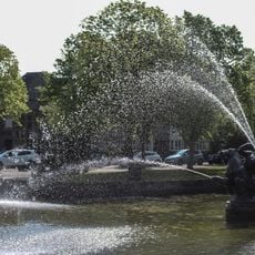 Pond and fountain, Lady Lever Art Gallery