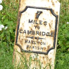 Milepost, Cambridge Road, W of Eversden landfill