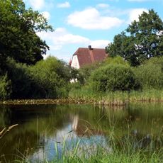 Weiher mit Baumbestand u. Feuchtwiese