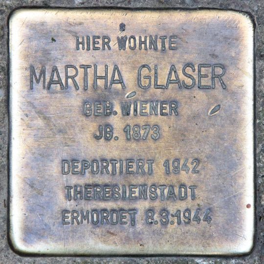 Stolperstein dedicated to Martha Glaser