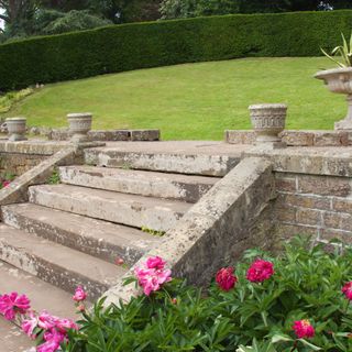 North Retaining Walls, Steps And 2 Summer Houses, To The Rose Garden