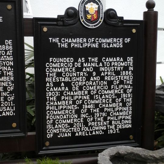 The Chamber of Commerce of the Philippine Islands historical marker
