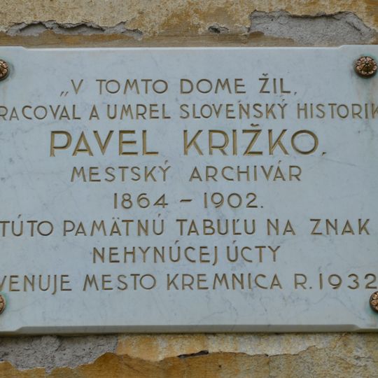 Meštiansky dom, tabuľa pamätná