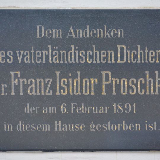 Gedenktafel für Franz Isidor Proschko