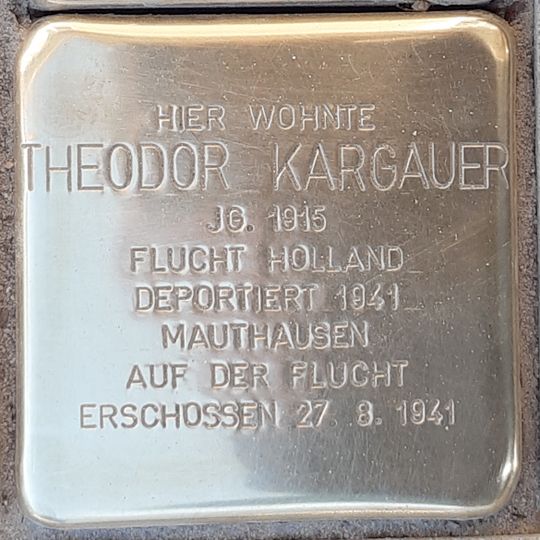 Stolperstein dedicated to Theodor Kargauer