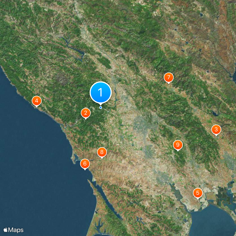 Comté de Sonoma Carte