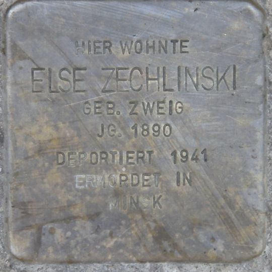 Stolperstein dedicated to Else Zechlinski