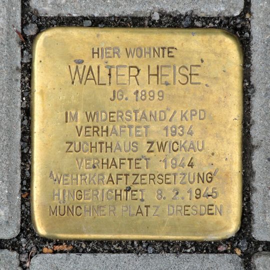 Stolperstein em memória de Walter Heise