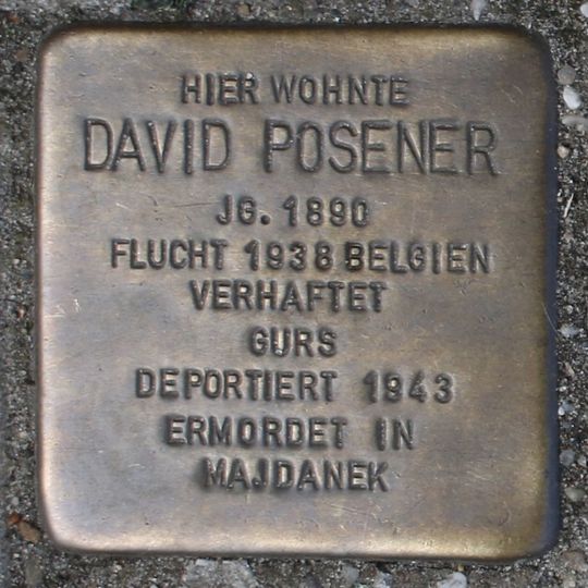 Stolperstein en memoria de David Posener