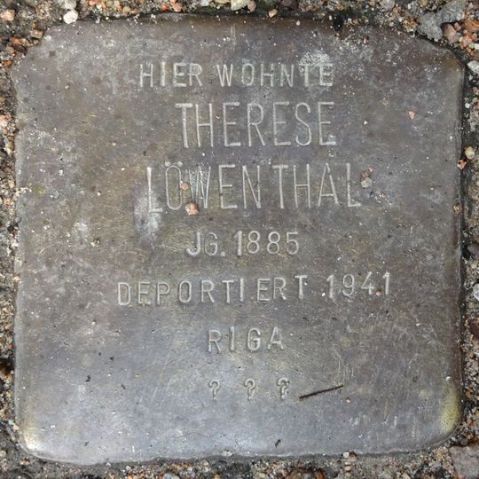 Stolperstein en memoria de Therese Löwenthal