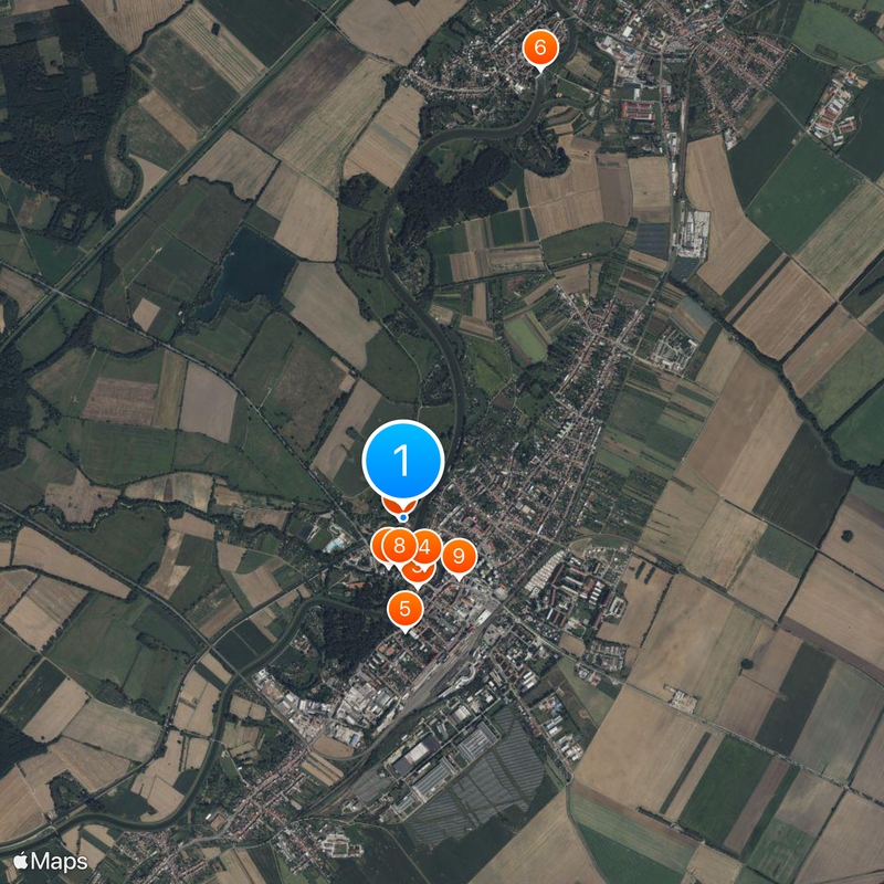 Baťa Canal Map
