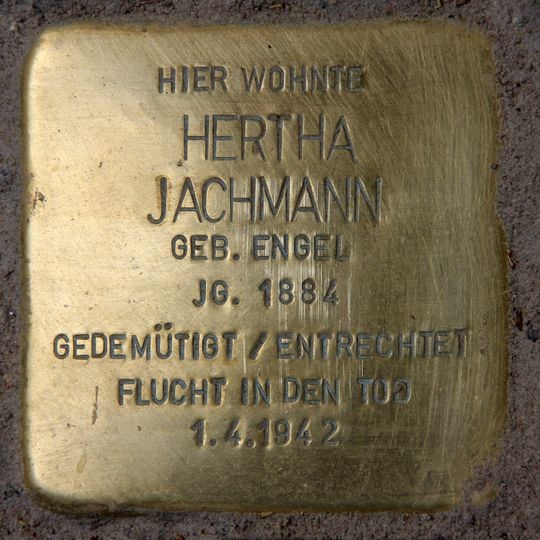 Stolperstein dedicated to Hertha Jachmann