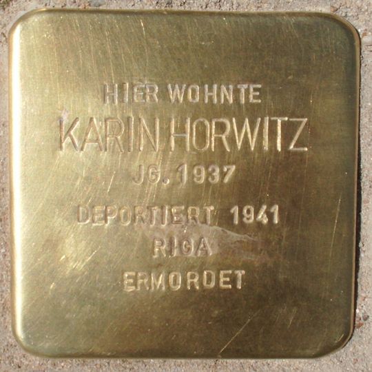 Stolperstein en memoria de Karin Horwitz