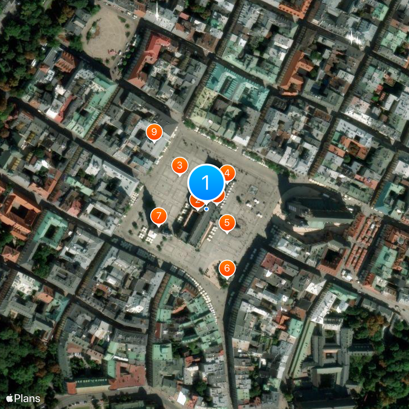 Sukiennice w Krakowie Mapa