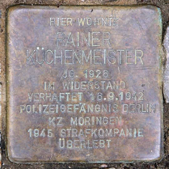 Stolperstein dedicated to Rainer Küchenmeister