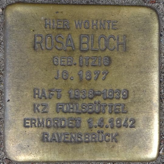 Stolperstein dedicated to Rosa Bloch