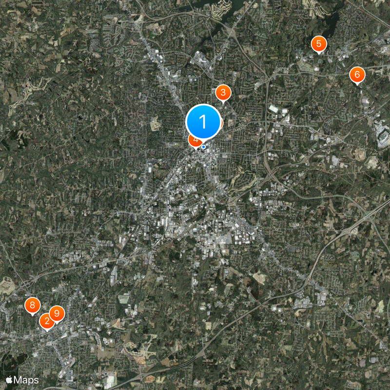 Piedmont Triad Kaart