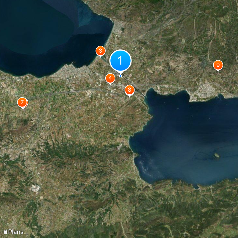 Isthmus of Corinth Map
