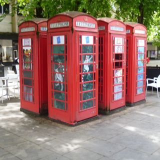 Group Of Six K6 Telephone Boxes Outside Number 23