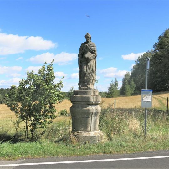 Socha svatého Judy Tadeáše na rozcestí východně od kláštera v Teplé