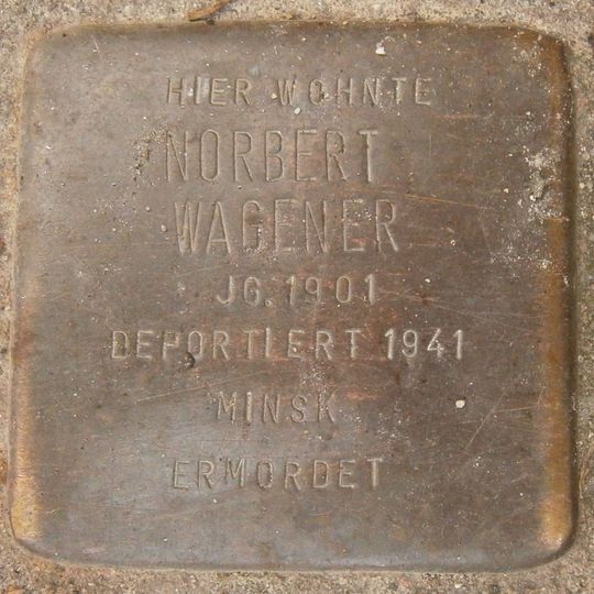Stolperstein dedicated to Norbert Wagener