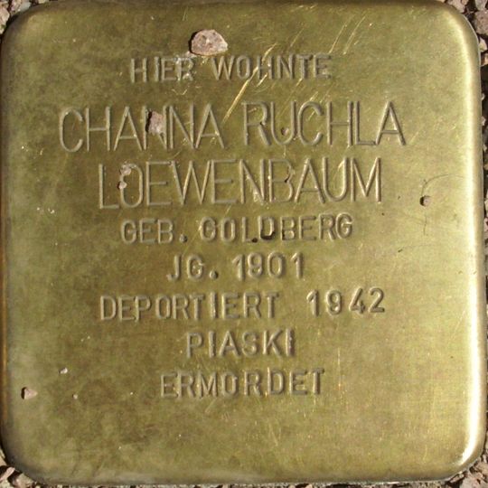 Stolperstein en memoria de Channa Ruchla Loewenbaum