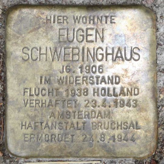 Stolperstein dedicated to Eugen Schwebinghaus
