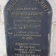 Commemorative plaque to Brebner's Court, Aberdeen