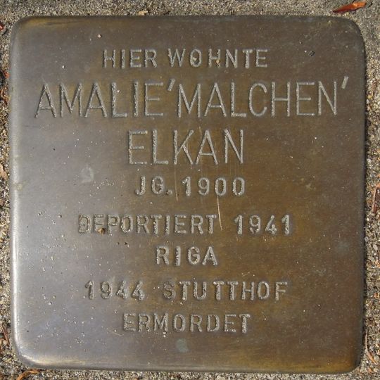 Stolperstein en memoria de Amalie ‚Malchen‘ Elkan