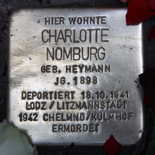 Stolperstein dedicated to Charlotte Nomburg