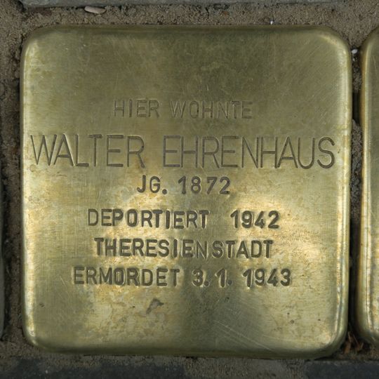 Stolperstein dedicated to Walter Ehrenhaus