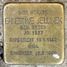 Stolperstein dedicated to Ernestine Jellinek