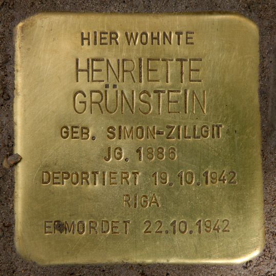 Stolperstein en memoria de Henriette Grünstein