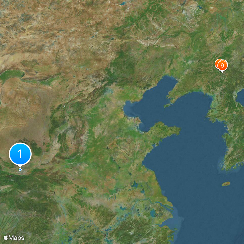 Pyramides chinoises Carte