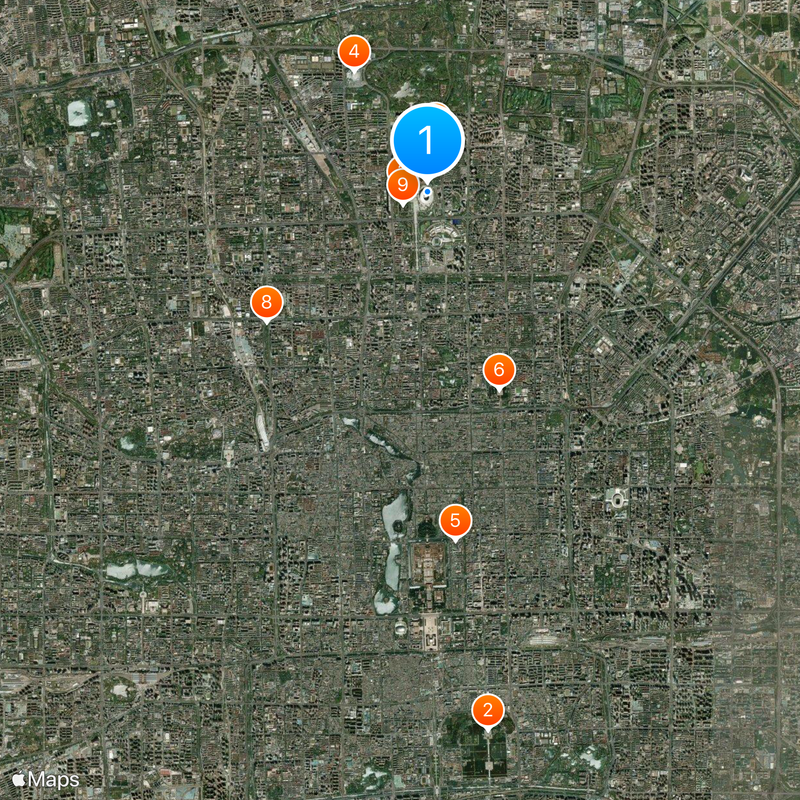 Stadio nazionale di Pechino Mappa