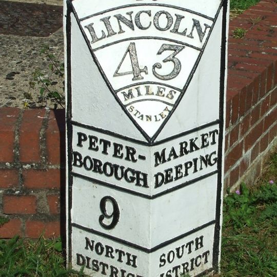 Milepost Beside Hall Farm