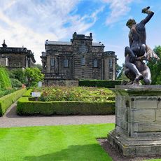 Statue of Samson Slaying Philistine in Garden to West of Seaton Delaval Hall
