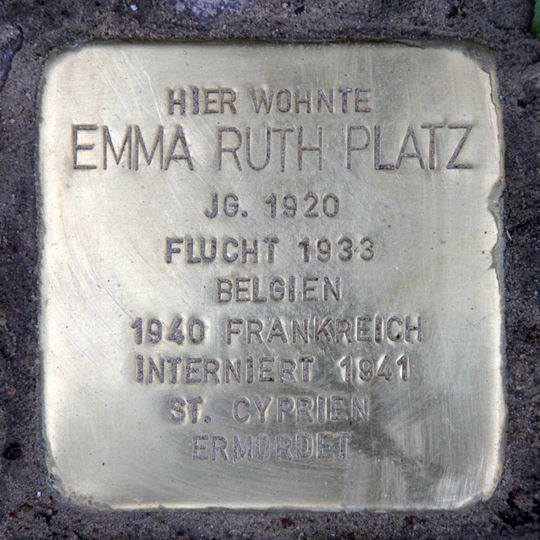 Stolperstein en memoria de Emma Ruth Platz