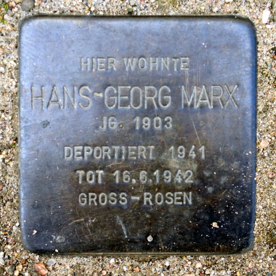 Stolperstein en memoria de Hans-Georg Marx