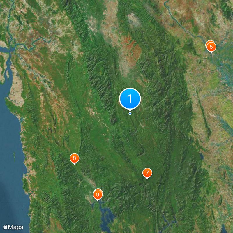 Thi Lo Su waterfall Mappa