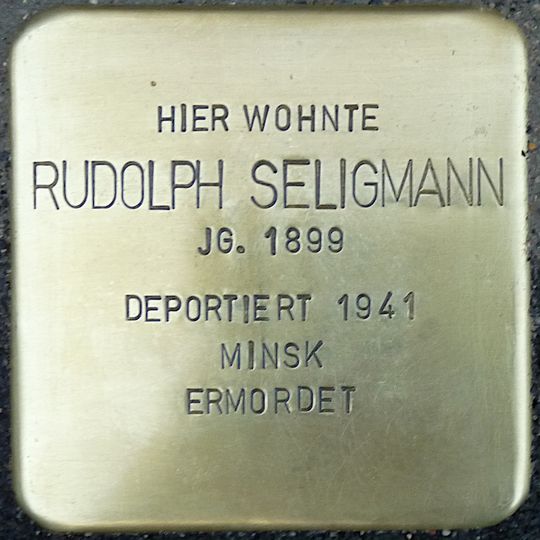 Stolperstein dedicated to Rudolph Seligmann