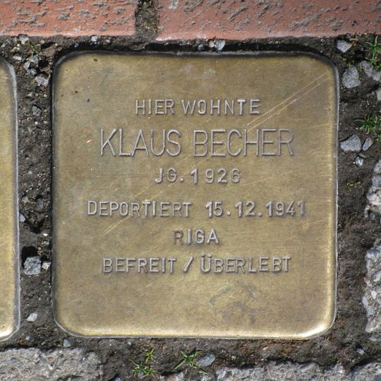 Stolperstein en memoria de Klaus Becher
