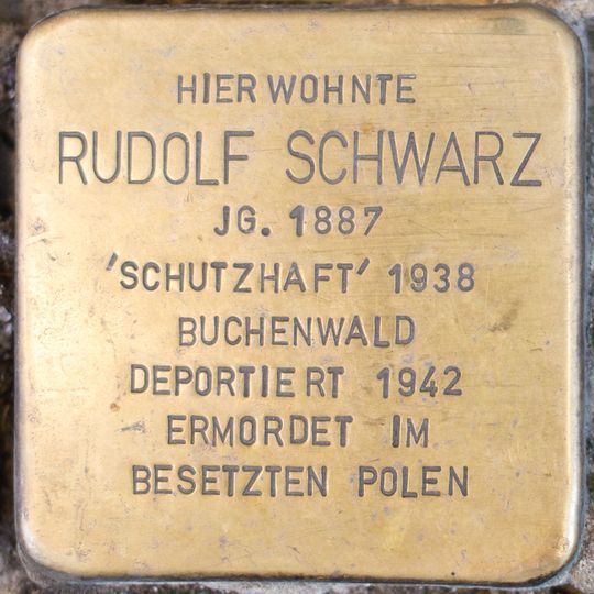 Stolperstein dedicated to Rudolf Schwarz