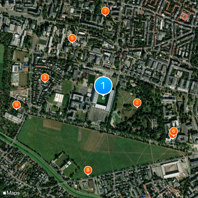 Stadion Miejski in Kraków Map