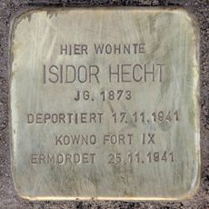 Stolperstein dedicated to Isidor Hecht